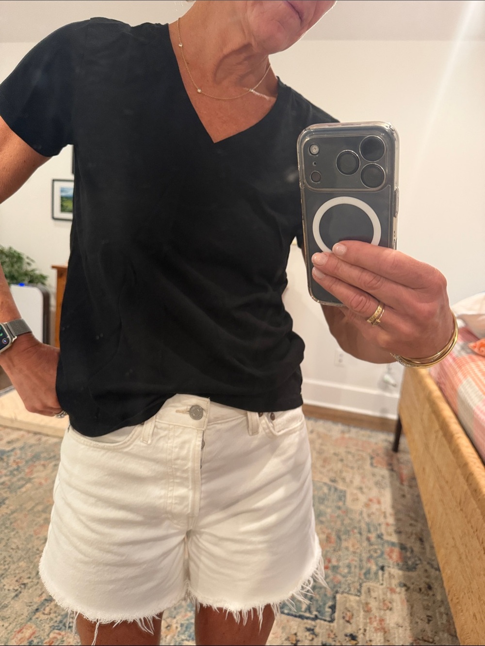 Lilla P Black V-Neck Tee